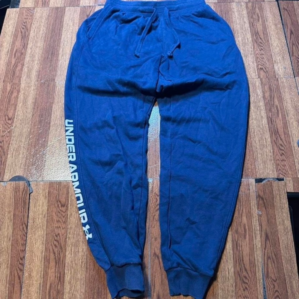 Under Armour Blue Fleece Cold Tech Retro Sportswear Sweatpants Jogger Medium
